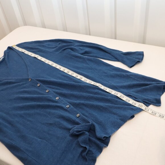 J. Jill Love Linen Womens Blue Twist Front Tank and Cardigan Twin Set Size XL - Picture 9 of 9
